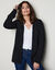 Gilet long, maille poilue (noir)