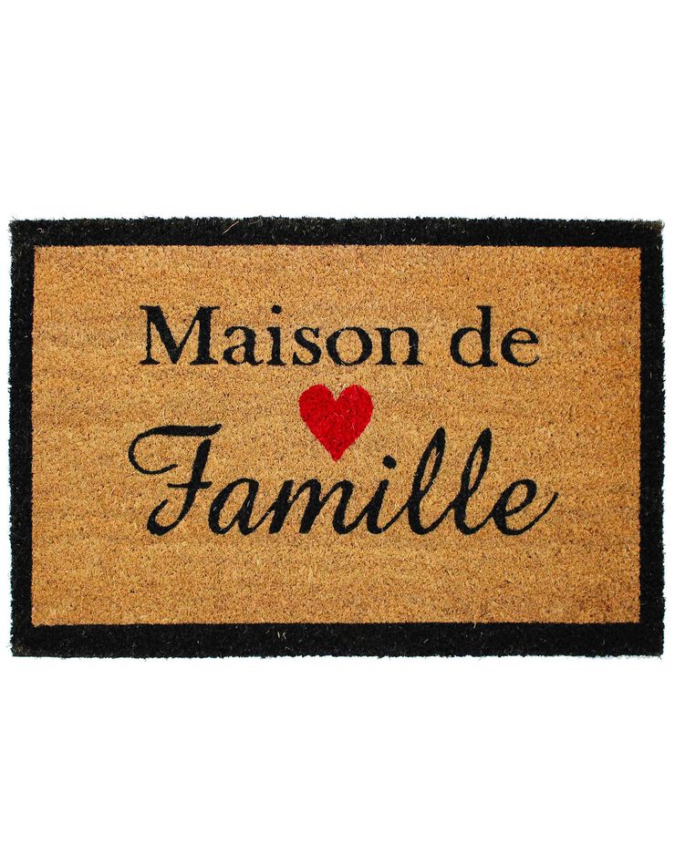 Paillasson coco imprimé Maison de famille (marron)