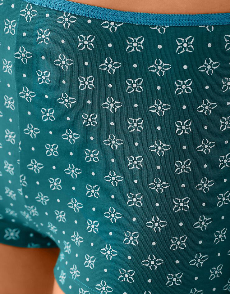 Boxer en coton stretch imprimé "rosaces" – Lot de 10 (lagon / corail) Boxer en coton stretch imprimé "rosaces" – Lot de 10 (lagon / corail)
