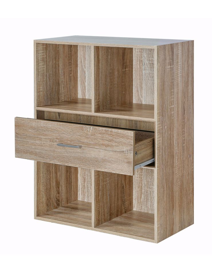Meuble de rangement ORIGAME - 4 cases, 1 tiroir (naturel)
