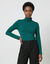 Sous-pull uni col roul&eacute; stretch (vert sapin)