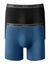 Boxer long coupe short - lot de 2 (noir + bleu grisé)