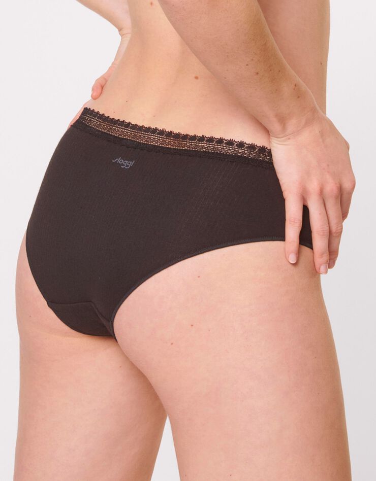 Culotte échancrée Go RIBBED - lot de 2 (noir)