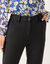 Pantalon cigarette uni, maille milano (noir)