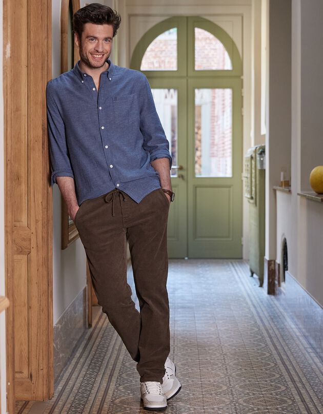 Chemise en flanelle légère (bleu)