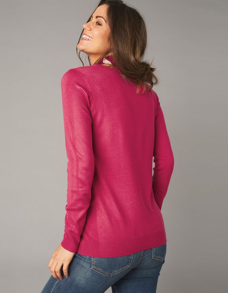 Pull col V toucher cachemire (cerise) Pull col V toucher cachemire (cerise)
