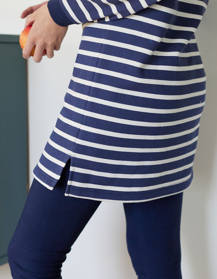Pyjama molleton rayé avec legging (marine / écru) Pyjama molleton rayé avec legging (marine / écru)