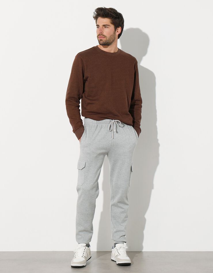 Pantalon molleton cargo (gris chiné) Pantalon molleton cargo (gris chiné)