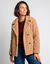 Manteau court maille bouclette col tailleur (beige)