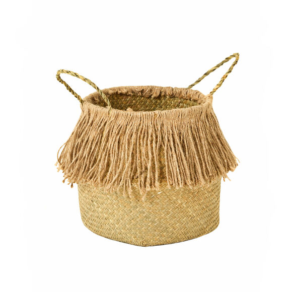 Panier de rangement tressé en herbier marin (naturel)