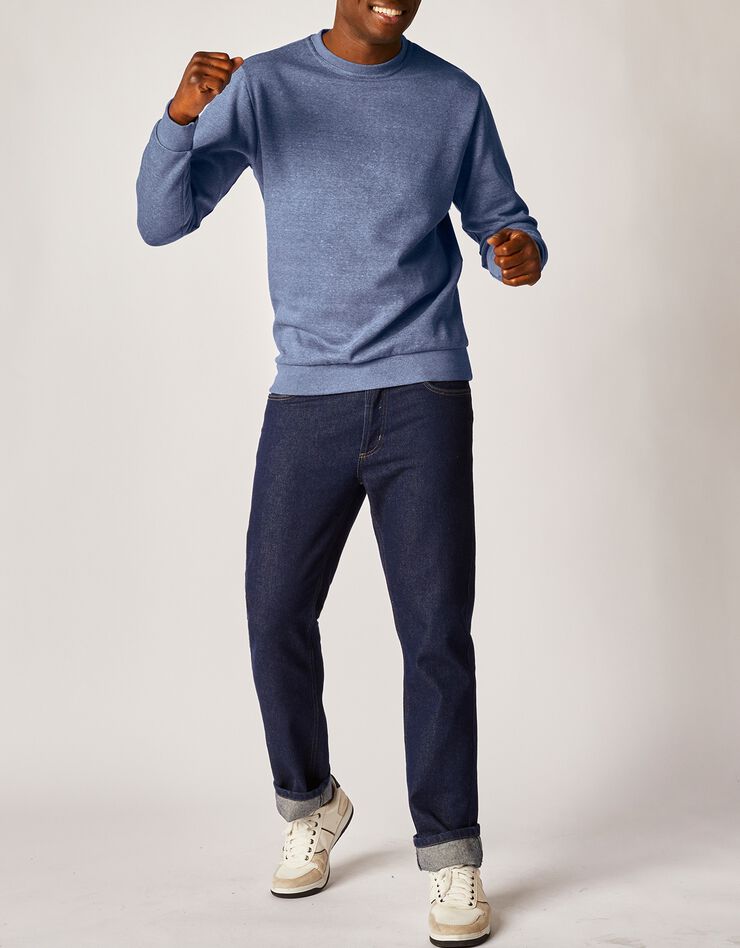 Sweat molleton col rond (bleu jean)