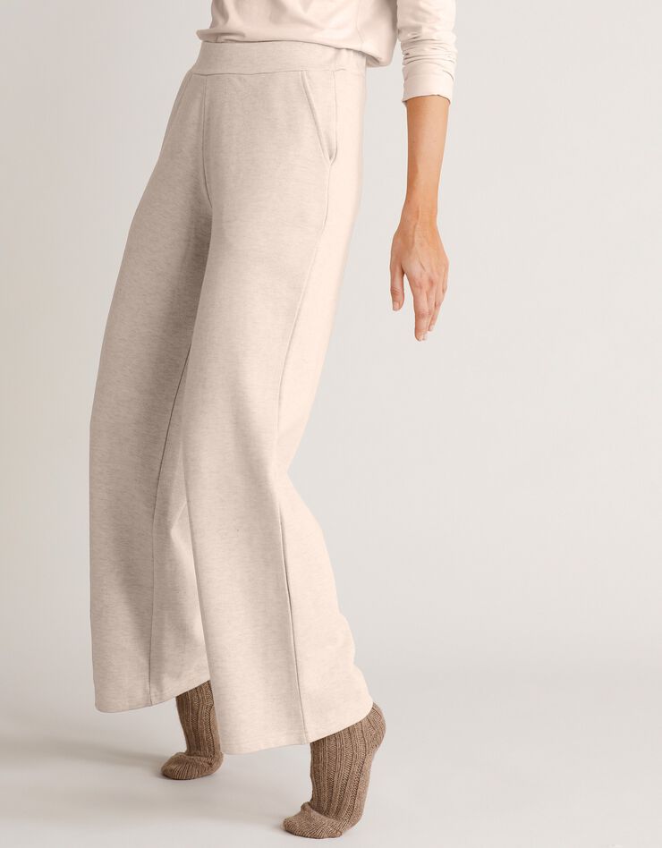 Pantalon coupe large molleton taille élastiquée (sable) Pantalon coupe large molleton taille élastiquée (sable)