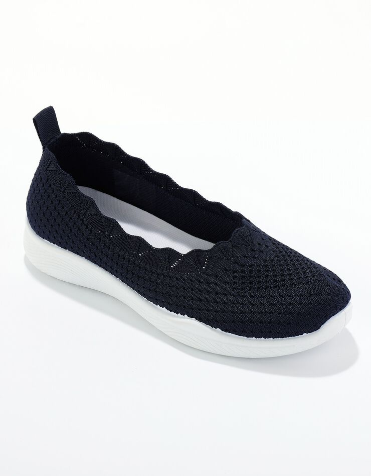 Ballerines mesh respirant semelle blanche (marine)