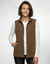 Veste zipp&eacute;e maille polaire, sans manches (caramel)