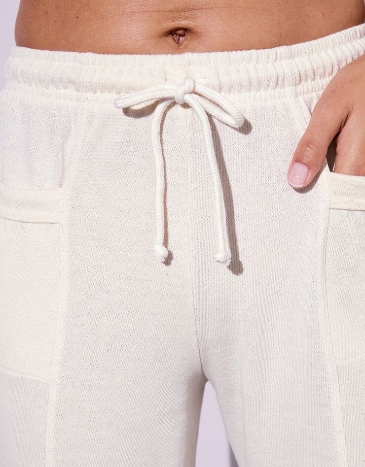 Pantalon jogging, molleton gratté (écru) Pantalon jogging, molleton gratté (écru)