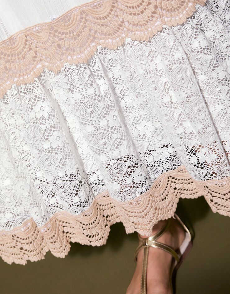 Jupon long macramé taille élastiquée (écru) Jupon long macramé taille élastiquée (écru)