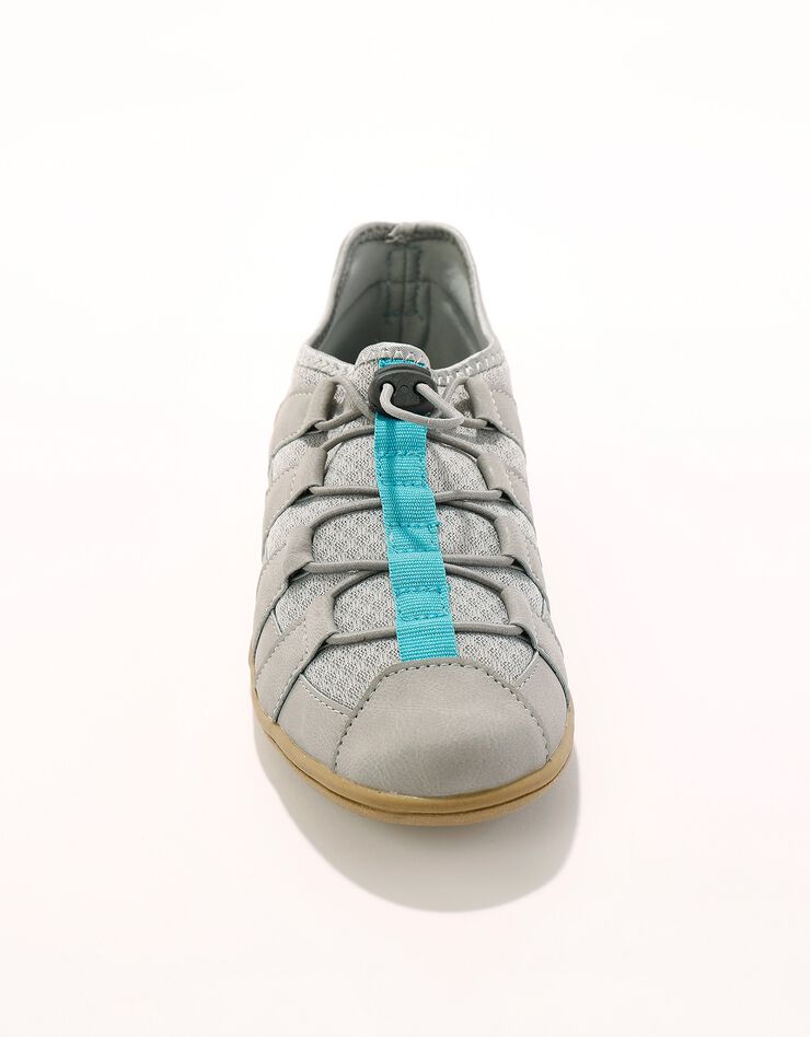 Sneakers détente en mesh à lacets élastiques (gris)