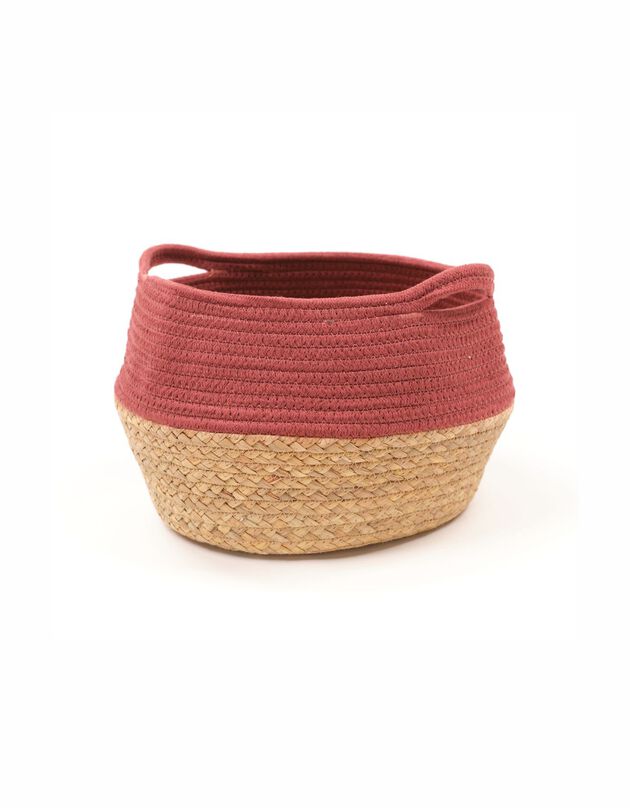 Panier bicolore rond corde coton (terracotta)