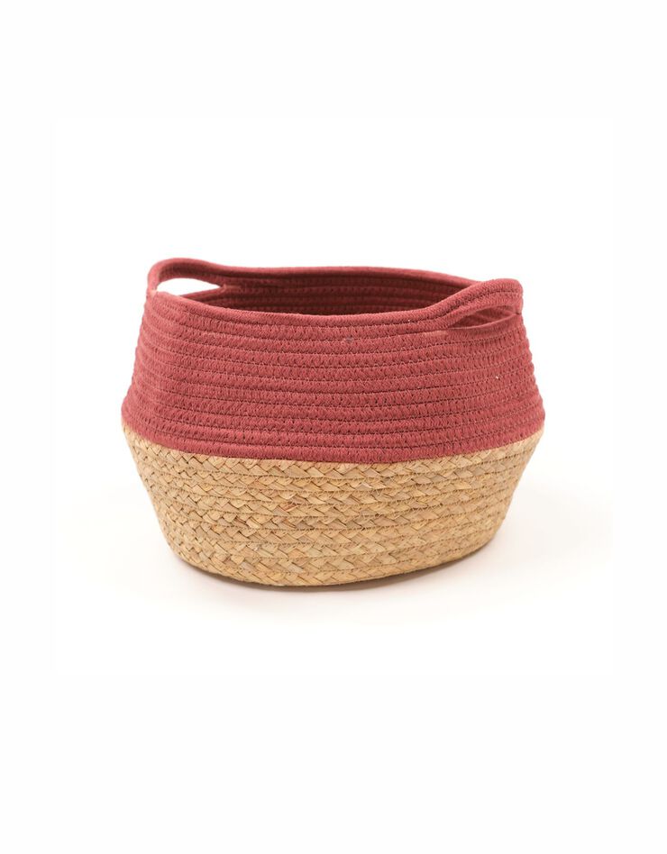 Panier bicolore rond corde coton (terracotta)