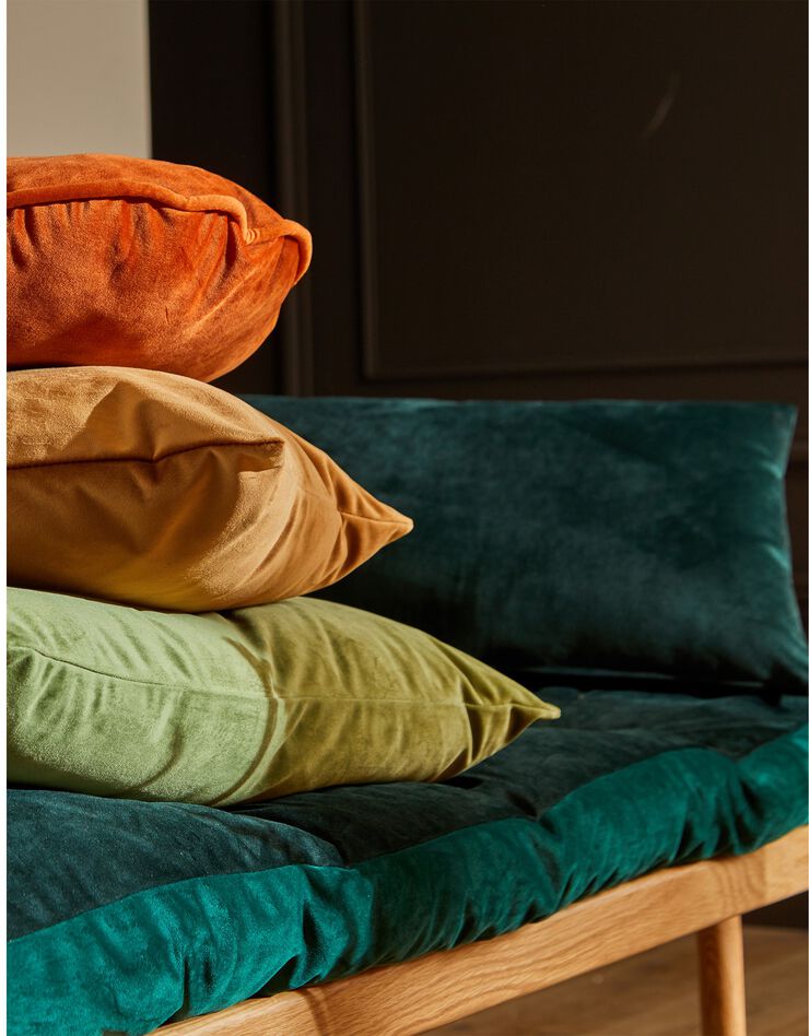 Long coussin de sol velours (vert)