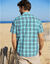  Chemise à carreaux manches courtes polycoton (bleu)