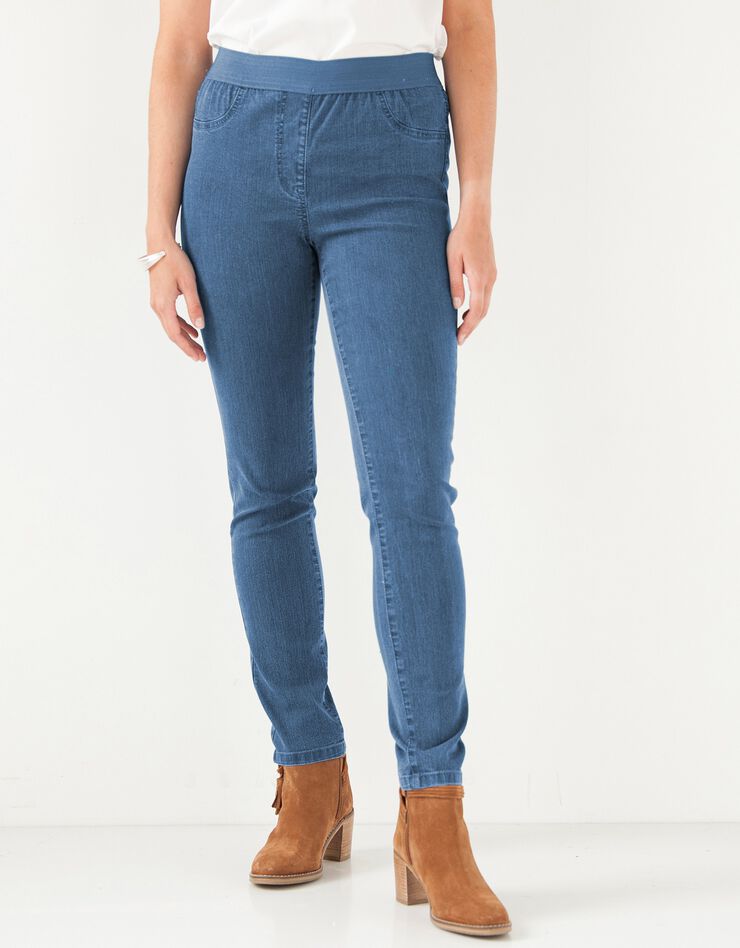 Jegging denim taille élastiquée - petite stature (bleached)