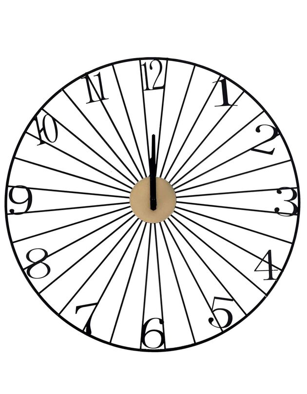 Horloge ronde filaire en métal noir (noir)