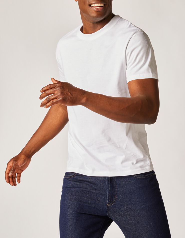 Tee-shirt col rond manches courtes (blanc)