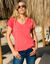 T-shirt uni macramé (corail)