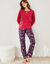 Pantalon pyjama imprimé floral (marine / rouge)