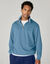 Sweat col camionneur zipp&eacute; int&eacute;rieur col ray&eacute; (bleu clair)