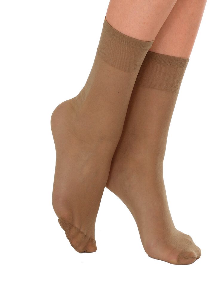 Mi-chaussettes mousse - lot de 10 paires (beige)