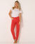 Pantalon jogging, molleton gratté (corail)