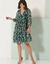 Robe imprimé peau de bête, voile (kaki / anis)