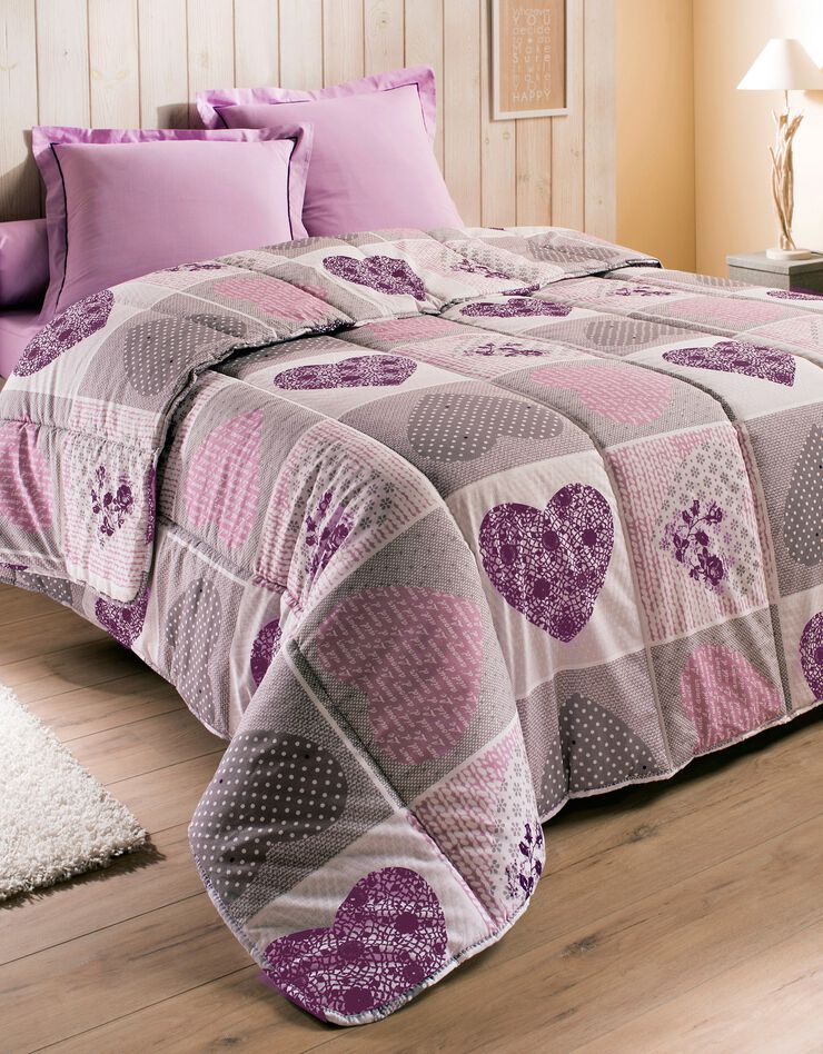 Couette coton imprimé Lovely 200g/m2 (parme)