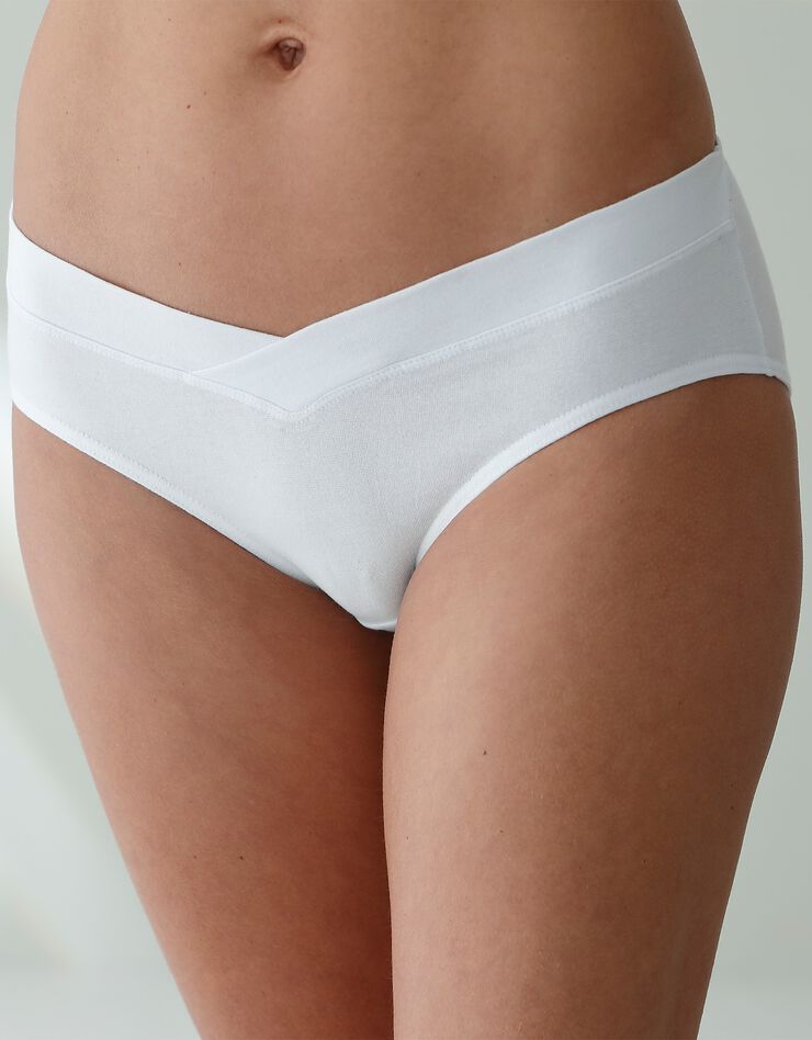 Culotte coton stretch forme midi ceinture basse - lot de 2 (blanc + noir) Culotte coton stretch forme midi ceinture basse - lot de 2 (blanc + noir)