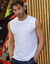 T-shirt uni col rond sans manches (blanc)