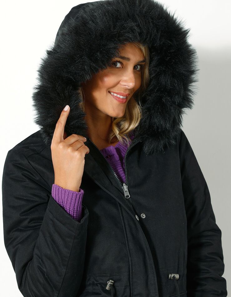 Parka réversible doudoune matelassée déperlante (noir) Parka réversible doudoune matelassée déperlante (noir)