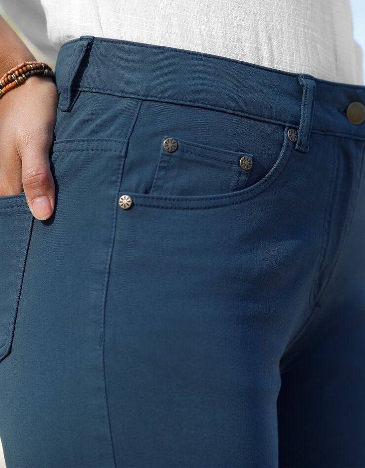 Pantalon fuselé 7/8 bi-stretch (bleu grisé) Pantalon fuselé 7/8 bi-stretch (bleu grisé)