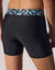 Short long de bain ceinture imprim&eacute;e Upala (noir / turquoise)