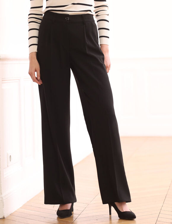 Pantalon large fluide (noir)