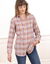 Chemise longue à carreaux flanelle (myrtille)