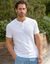 T-shirt uni col tunisien (blanc)