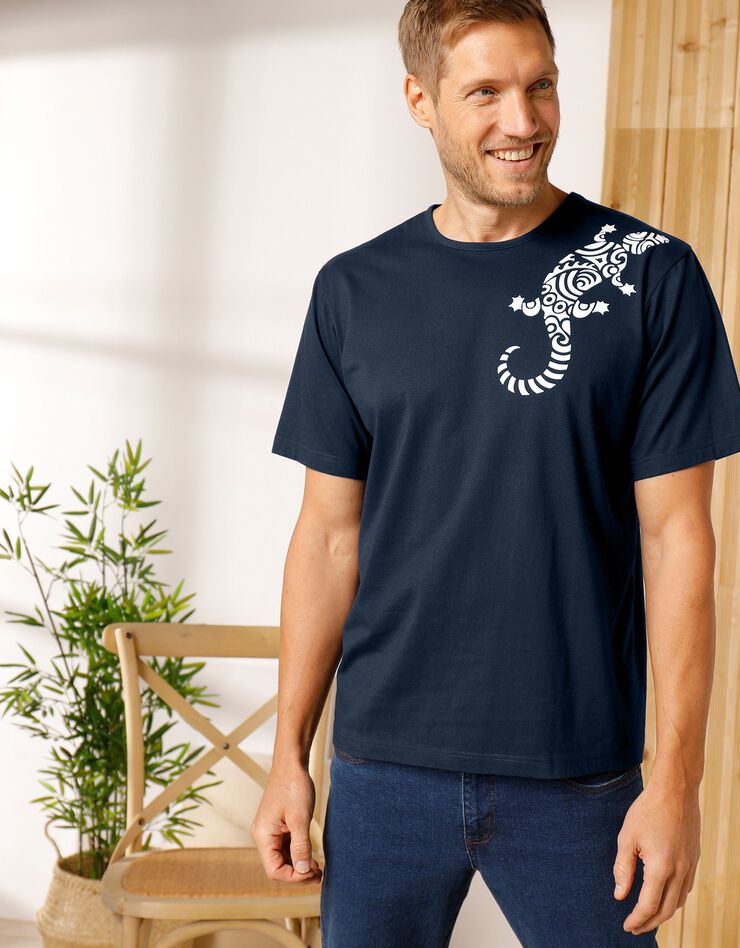 Tee-shirt imprimé tribal (marine) Tee-shirt imprimé tribal (marine)