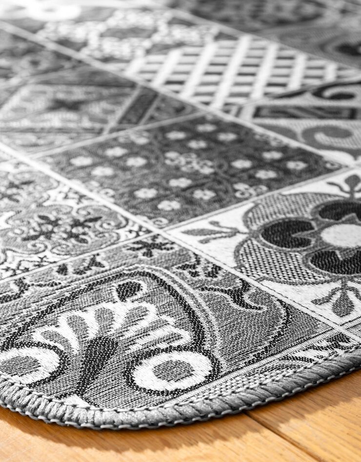Tapis jacquard motif carreaux de ciment (gris) Tapis jacquard motif carreaux de ciment (gris)