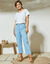 Pantacourt droit stretch (bleu ciel)