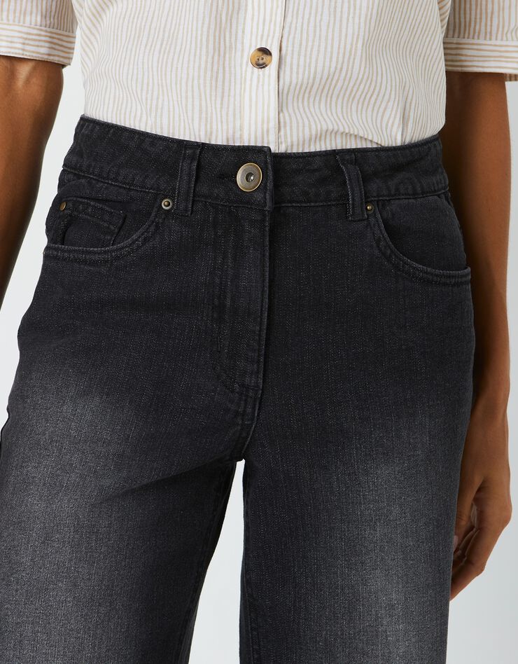 Jean large raccourci coupe stretch, spécial petites (noir) Jean large raccourci coupe stretch, spécial petites (noir)