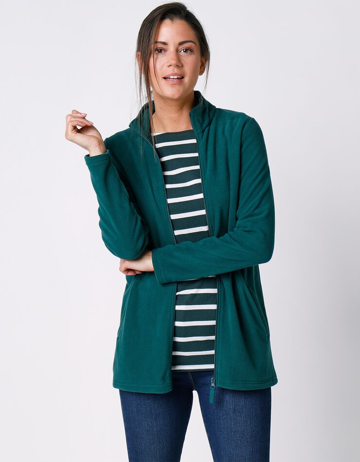 Veste polaire zippée manches longues (vert émeraude) Veste polaire zippée manches longues (vert émeraude)