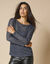 T-shirt manches longues, résille fantaisie (gris anthracite)