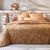 Linge de lit C&eacute;line en coton imprim&eacute; floral (caramel)